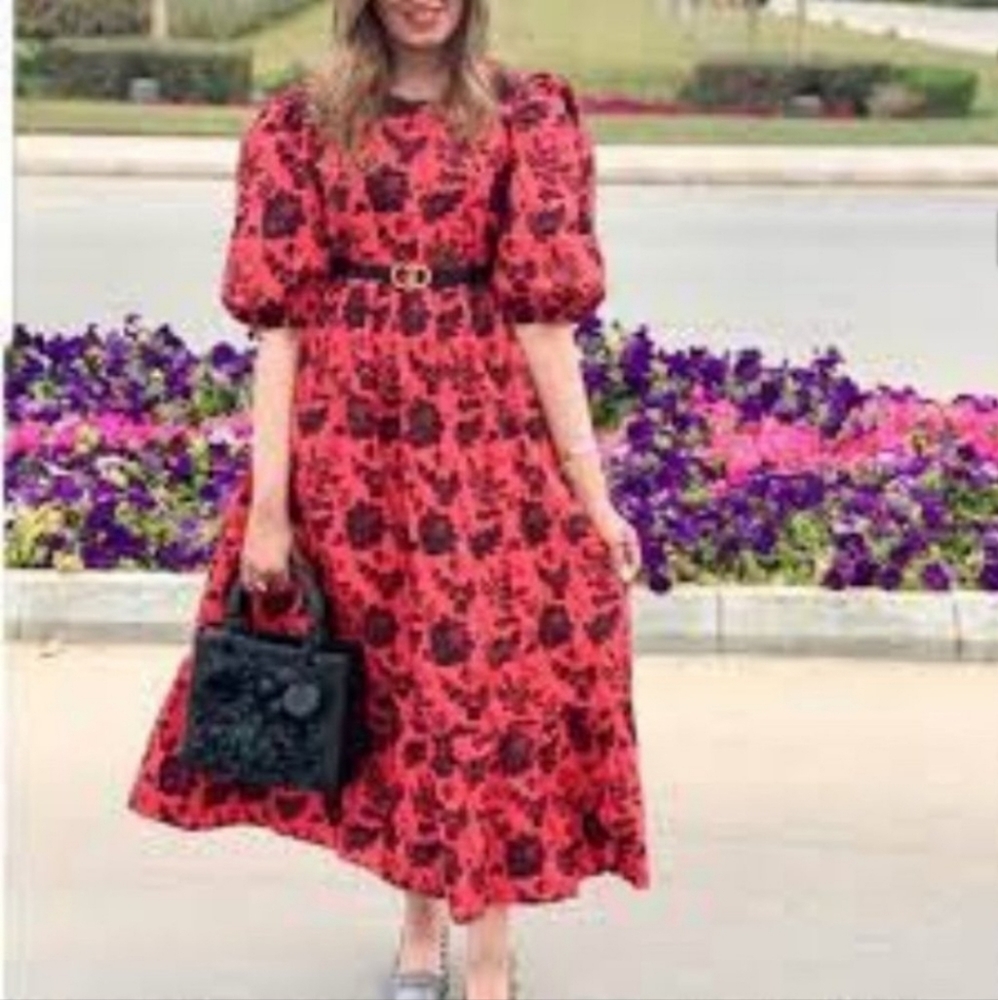 ZARA  Blogger Floral Sequin Casual Maxi Dress